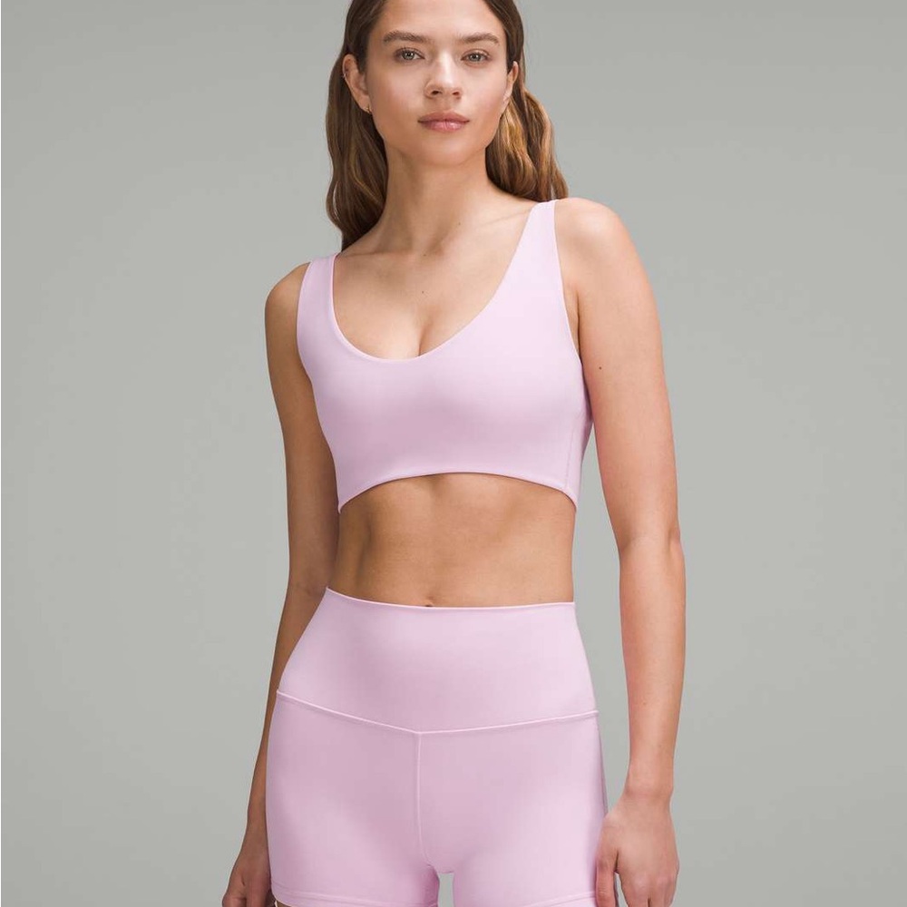 Lululemon Athletica Light Pink Sports Bra And Shorts